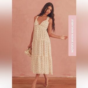 Storia Midi Plunge Floral Dress